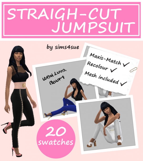  Sims 4 Sue: Straight cut jumpsuit