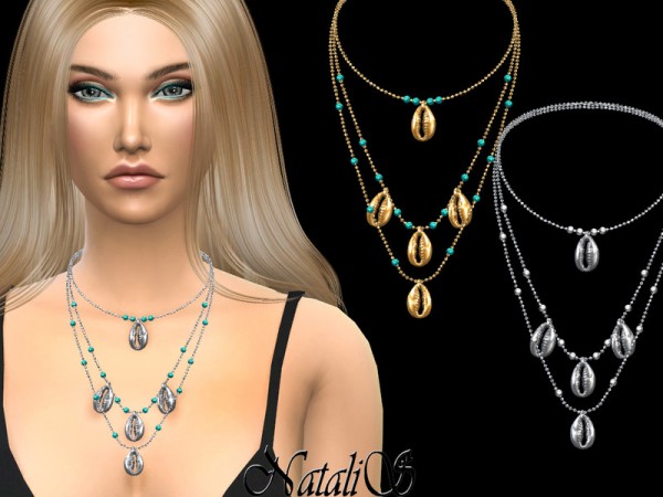  The Sims Resource: Shell layered necklace by Natalis