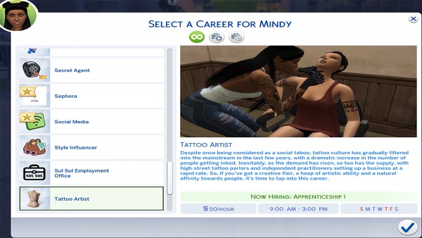  Mod The Sims: Tattoo Artist Career by MesmericSimmer