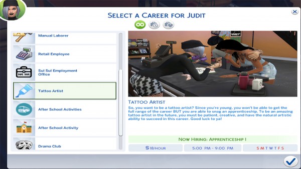  Mod The Sims: Tattoo Artist Career by MesmericSimmer