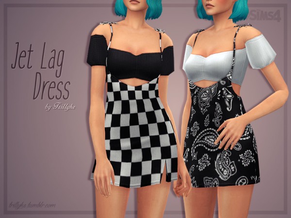 The Sims Resource: Jet Lag Dress by Trillyke