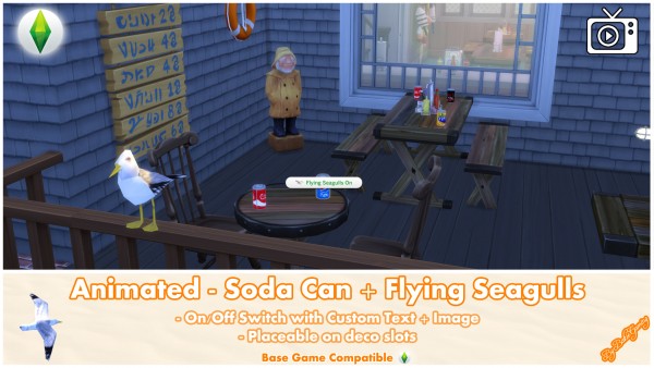  Mod The Sims: Animated   Soda Can + Flying Seagulls by Bakie