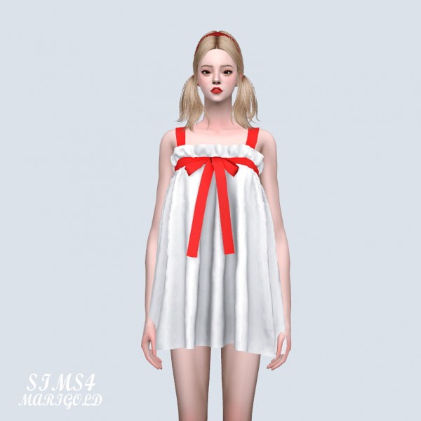  SIMS4 Marigold: Ribbon Mini Dress