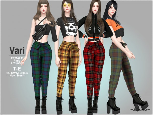  The Sims Resource: VARI   Grunge Trousers by Helsoseira