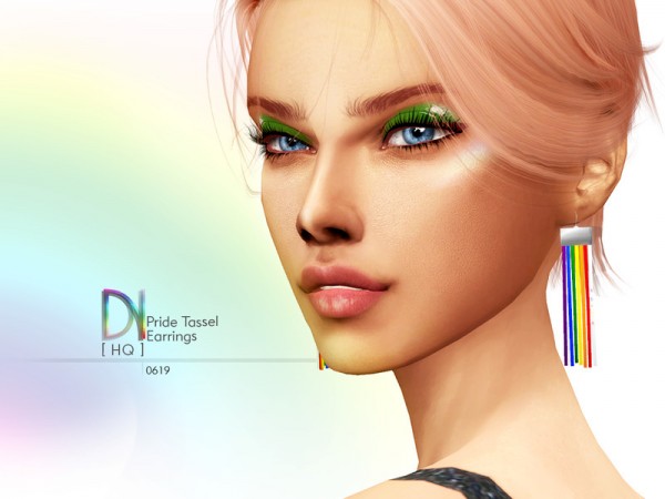  The Sims Resource: Pride Tassel Earrings by DarkNighTt