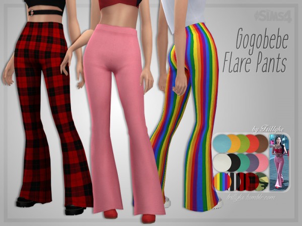  The Sims Resource: Gogobebe Flare Pants by Trillyke