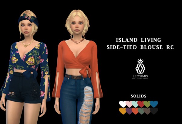  Leo 4 Sims: Side tied Blouse