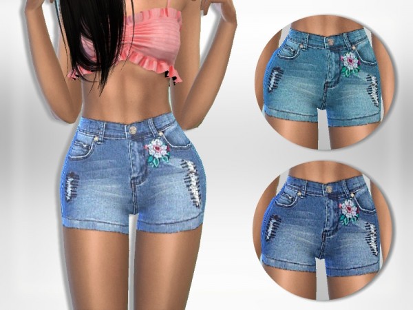  The Sims Resource: Floral Shorts by Puresim