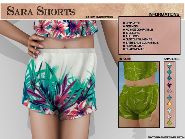  Simtographies: Sara Top and Shorts