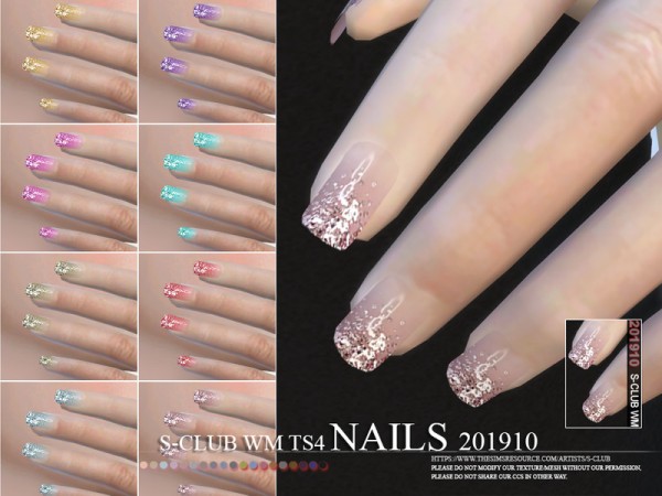  The Sims Resource: Nails 201910 by S Club