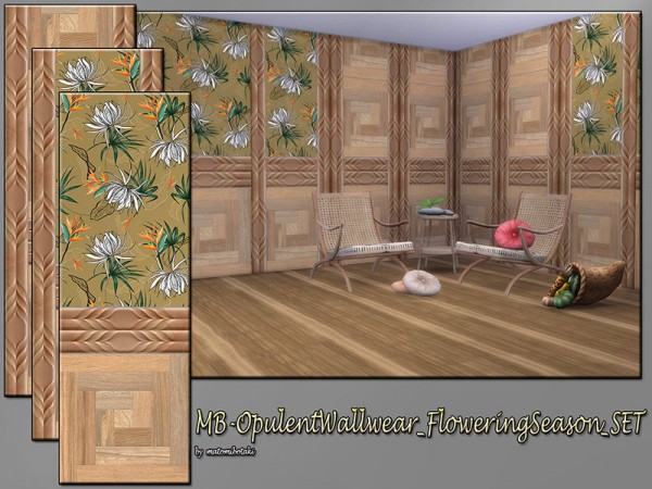  The Sims Resource: Opulent Wallwear Flowering Season by matomibotaki