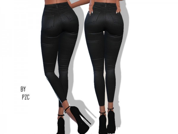  The Sims Resource: Bubblegum Black Summer Denim Jeans by Pinkzombiecupcakes