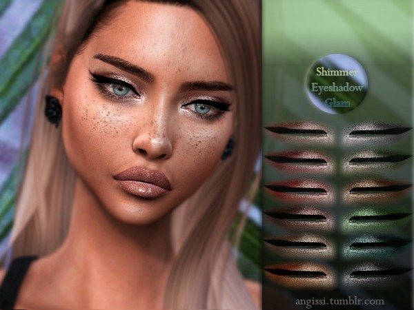  The Sims Resource: Shimmer Eyeshadows Glam by ANGISSI