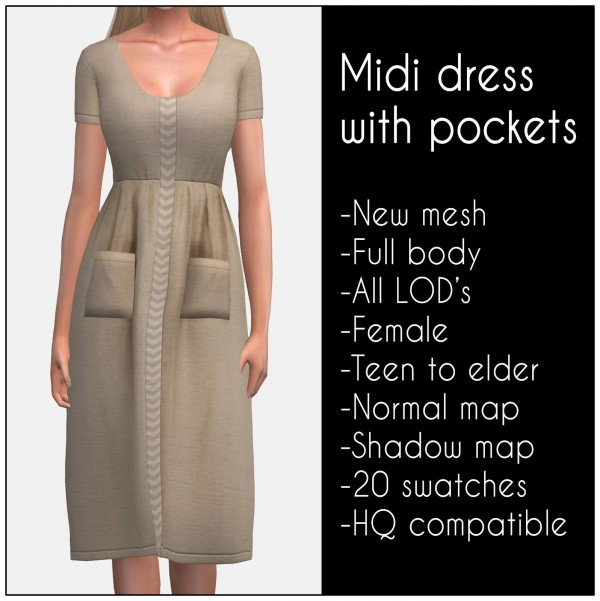  Lazyeyelids: Midi dress with pockets