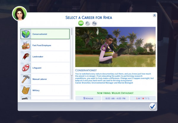  Mod The Sims: Unlocked Military and Conservationist Career for Teens by Xhallie