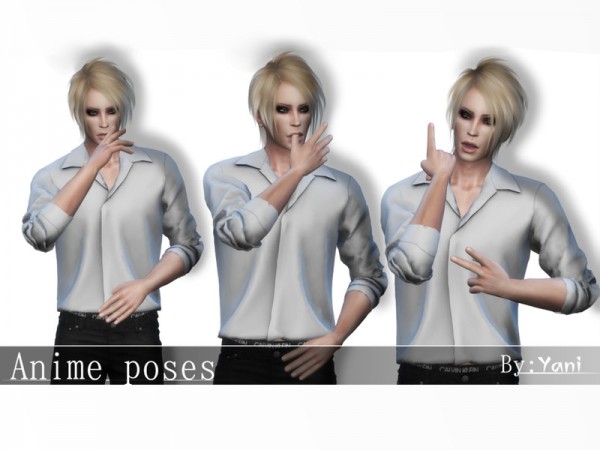  The Sims Resource: Anime poses by YaniSim
