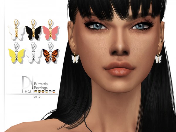  The Sims Resource: Butterfly Earrings by DarkNighTt