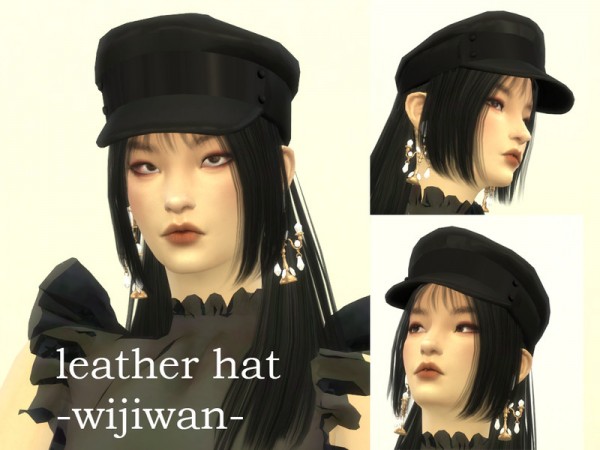  The Sims Resource: Leather Hat by wijiwan