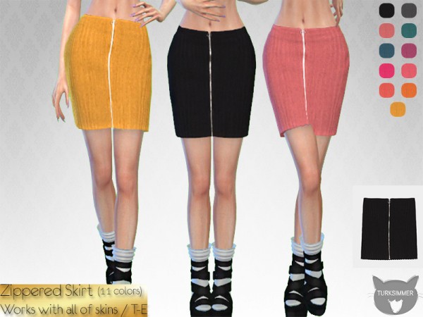  The Sims Resource: Zippered Skirt by turksimmer