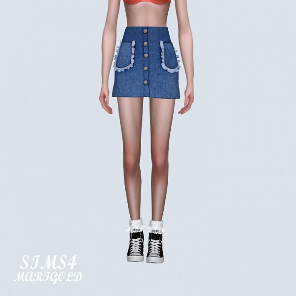 SIMS4 Marigold: Frill Pocket Mini Skirt