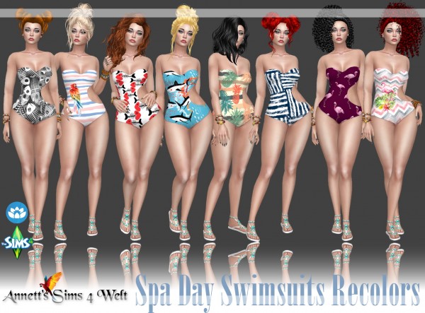  Annett`s Sims 4 Welt: Spa Day Swimsuits Recolors