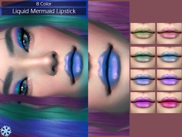  The Sims Resource: Liquid Mermaid Lipstick by Lisaminicatsims