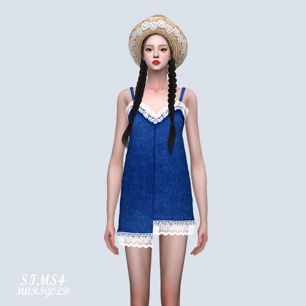 SIMS4 Marigold: Lace Uneven Mini Dress