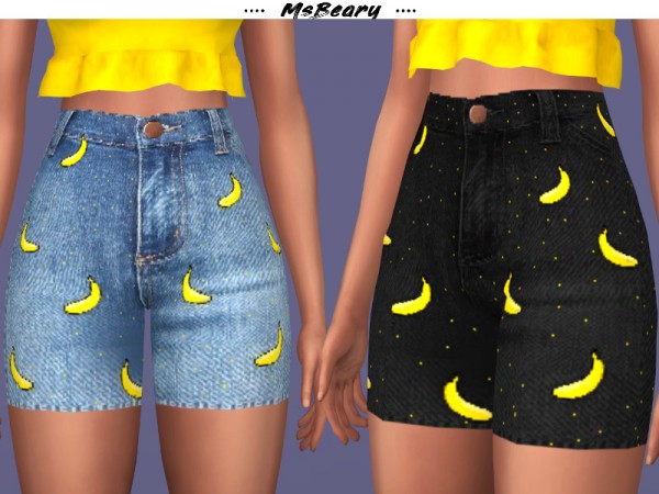  The Sims Resource: Denim Banana Shorts by MsBeary
