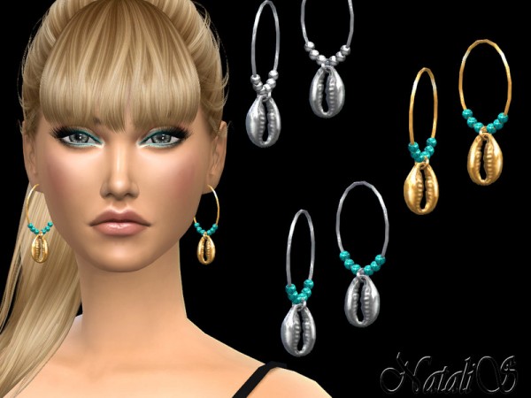  The Sims Resource: Shell hoop earrings by NataliS