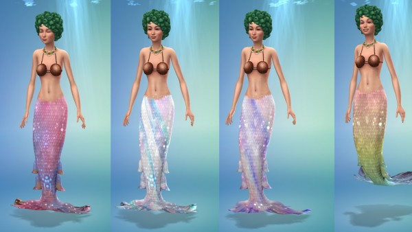 Mod The Sims: New 20 mermaid tails by Beeyu