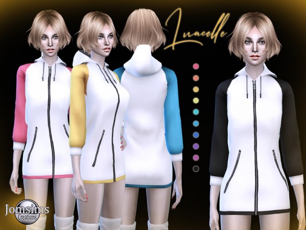  The Sims Resource: Luacelle hooded dress by Jomsims