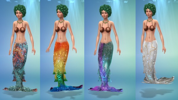  Mod The Sims: New 20 mermaid tails by Beeyu