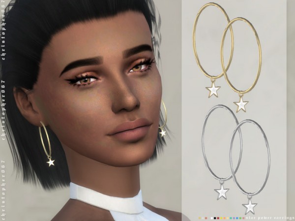  The Sims Resource: Star Power Earrings by Christopher067