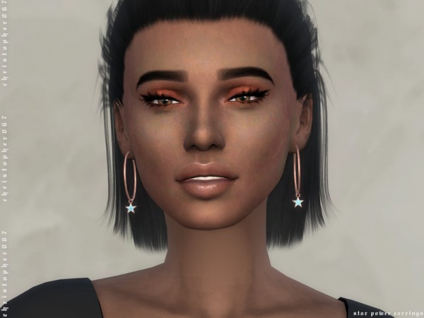  The Sims Resource: Star Power Earrings by Christopher067