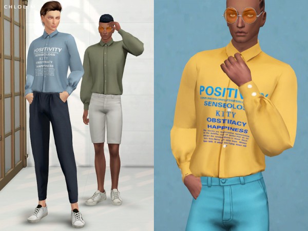  The Sims Resource: Blouse Male by ChloeMMM