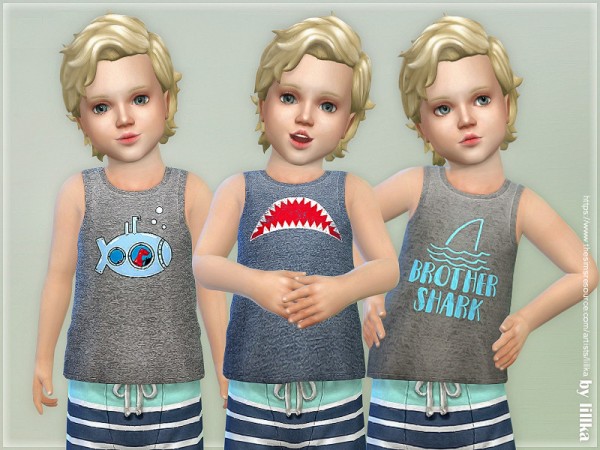  The Sims Resource: Toddler Boy Tank Top 02 by lillka