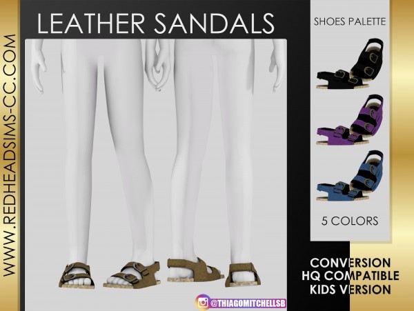 Red Head Sims: Leather sandals
