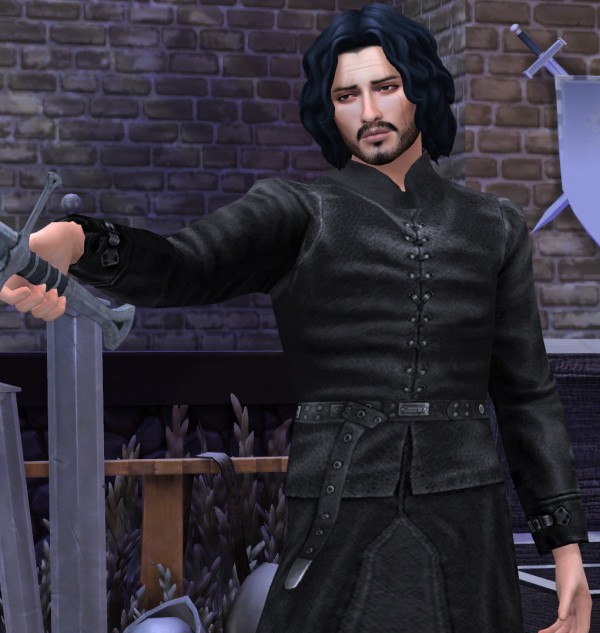  Mod The Sims: Game of Thrones The Nights Watch Take The Black Jon Snow Outfit by HIM666