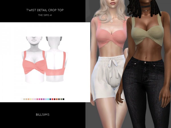  The Sims Resource: Twist Detail Crop Top by Bill Sims