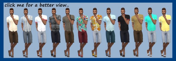  Sims 4 Sue: Cuffed Shorts Slevved Shirt