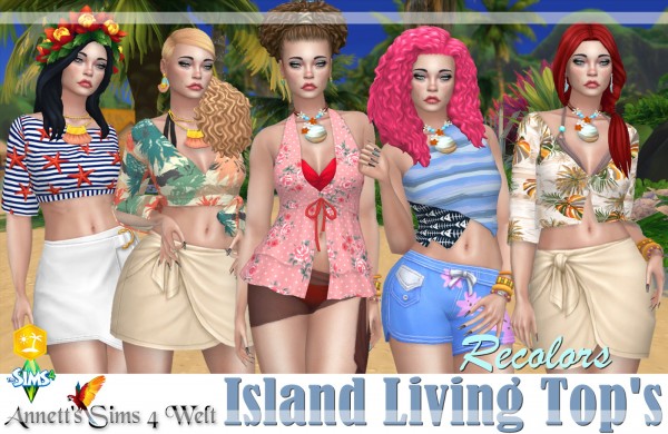  Annett`s Sims 4 Welt: Island Living Tops Recolors