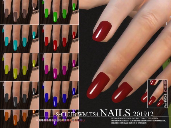  The Sims Resource: Nails 201912 by S Club