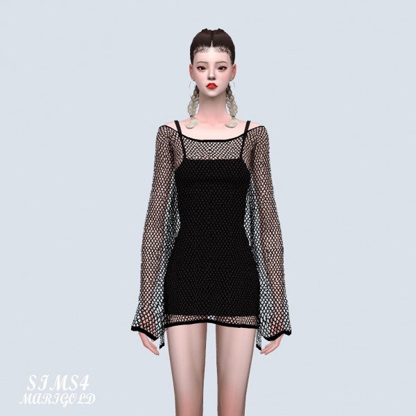  SIMS4 Marigold: See through Knit Dress