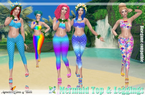  Annett`s Sims 4 Welt: Mermaid Top and Leggings