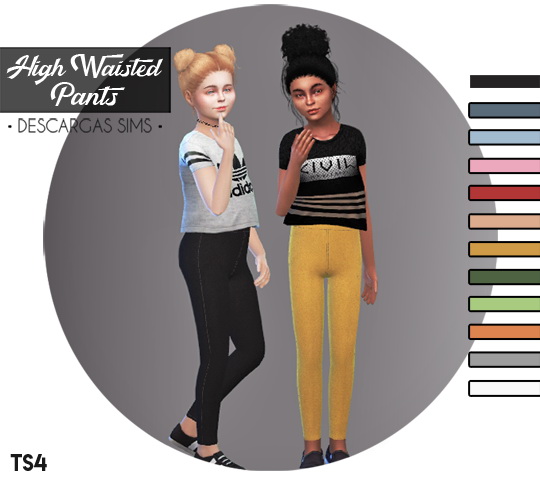  Descargas Sims: High Waisted Pants