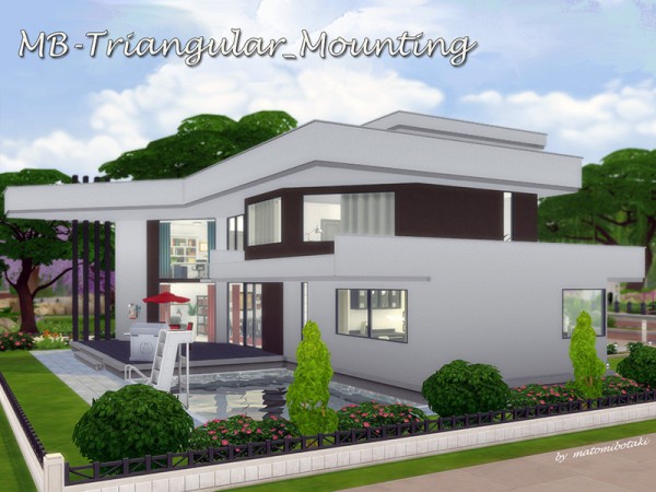  The Sims Resource: Triangular Mounting  House by matomibotaki
