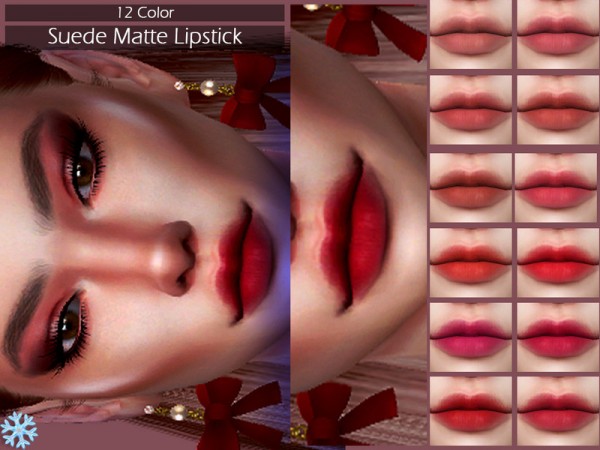  The Sims Resource: Suede Matte Lipstick by Lisaminicatsims