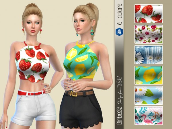  The Sims Resource: Fruit and flowers top by Birba32