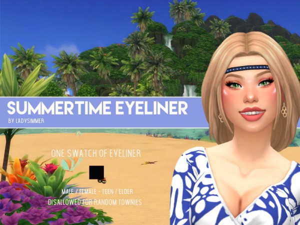  The Sims Resource: Summertime Eyeliner by LadySimmer94
