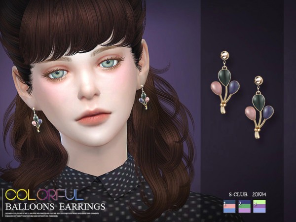  The Sims Resource: Earrings 201914 by S Club